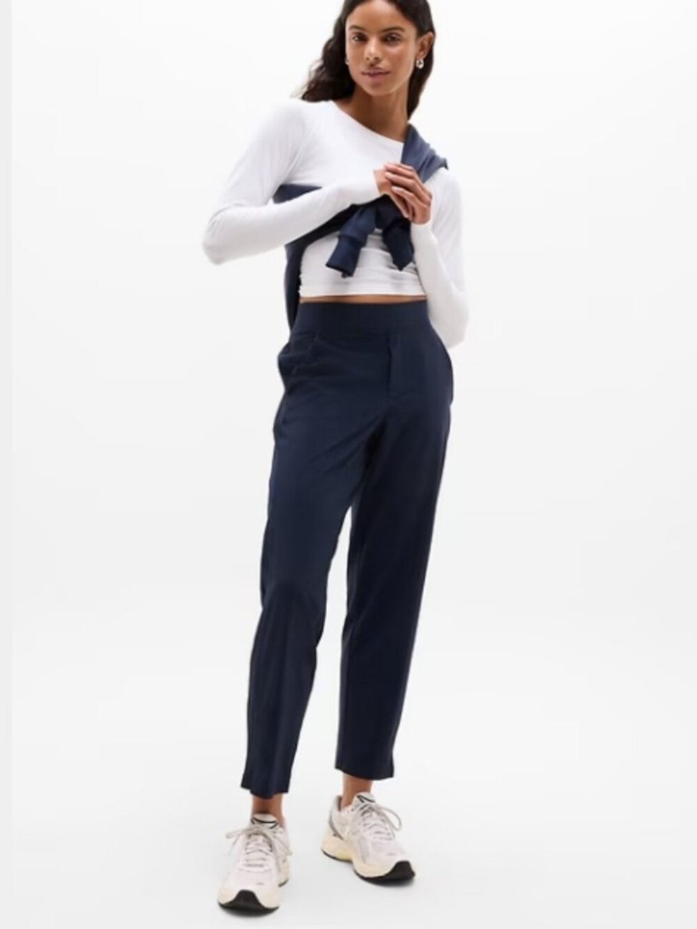 Like New! Athleta Brooklyn Mid Rise Ankle Pant Wrinkle-Resistant Navy Size 2/P